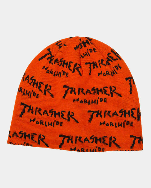 Thrasher Worldwide Skully Beanie - Orange