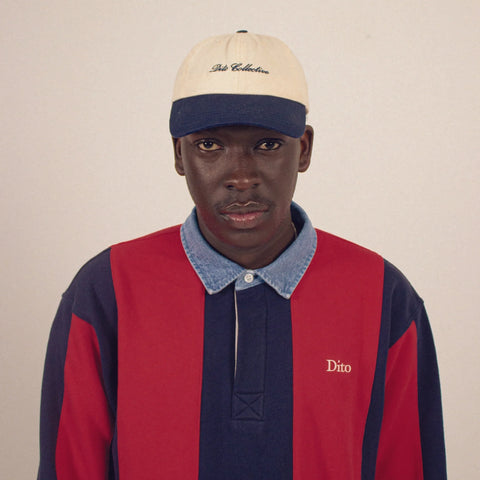 Dito Collective Denim Collar Polo - Red / Blue