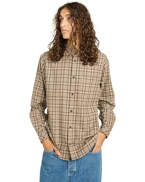 Element Button Down Regular Flannel Shirt - Tartan Aluminium