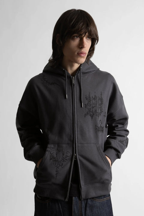 Wasted Paris Stronghold Boxy Zip Hoodie - Black