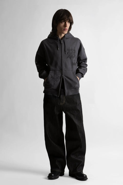 Wasted Paris Stronghold Boxy Zip Hoodie - Black