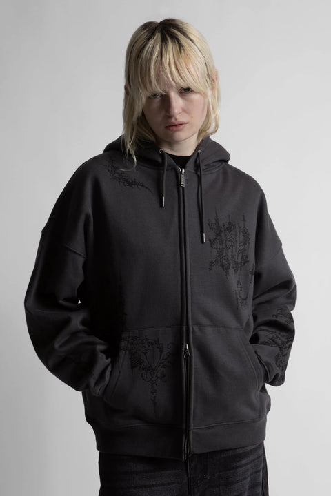 Wasted Paris Stronghold Boxy Zip Hoodie - Black