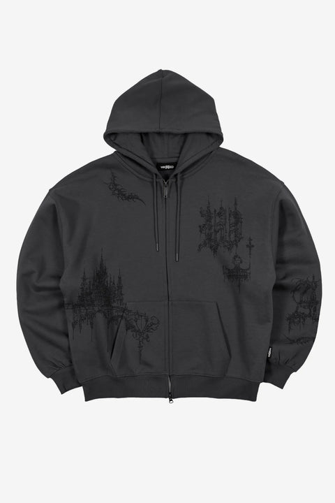 Wasted Paris Stronghold Boxy Zip Hoodie - Black