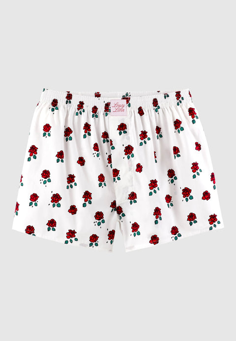 Lousy Livin Boxershorts Roses - White