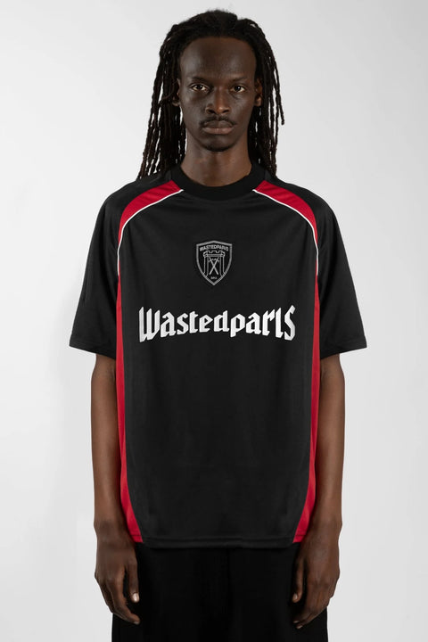 Wasted Paris Rain Football Tee - Black / Red