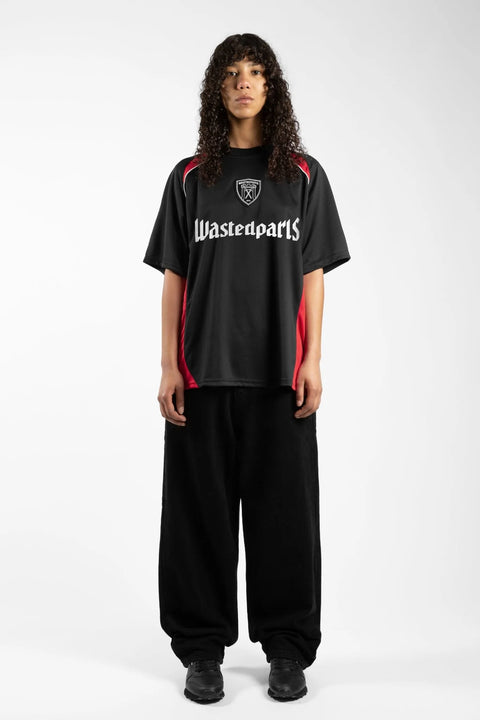 Wasted Paris Rain Football Tee - Black / Red