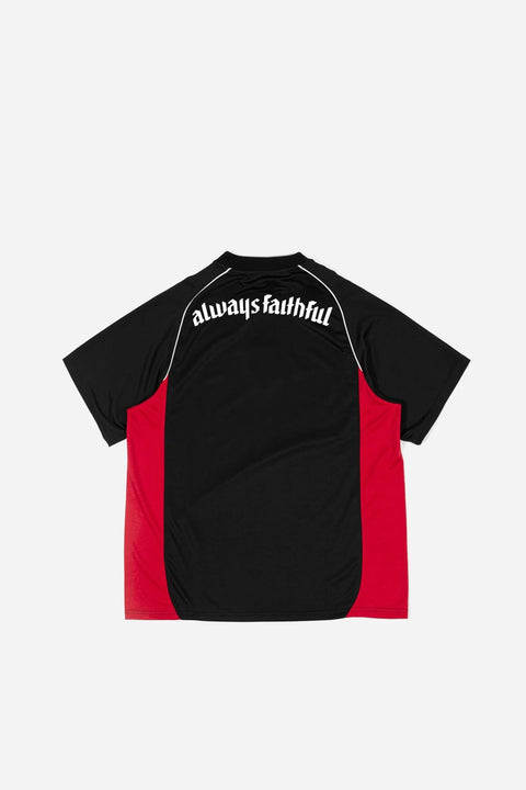 Wasted Paris Rain Football Tee - Black / Red