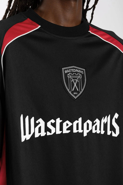 Wasted Paris Rain Football Tee - Black / Red