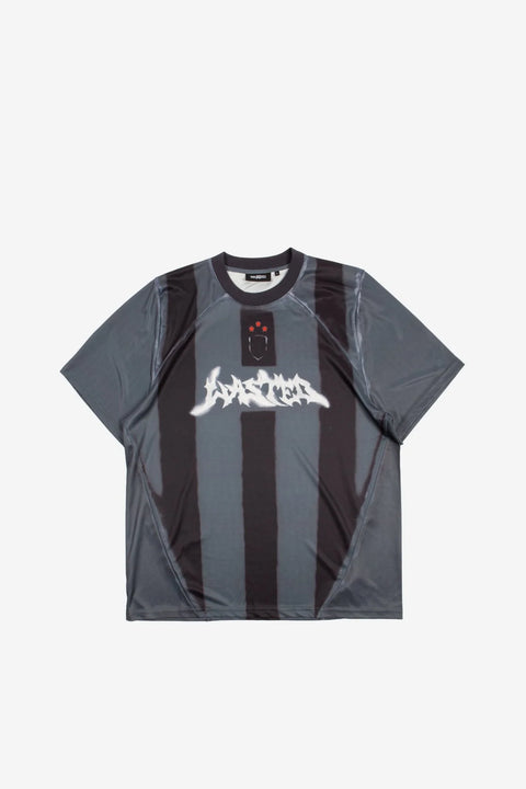 Wasted Paris Spray Football Tee - Black / Stone