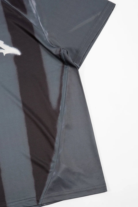 Wasted Paris Spray Football Tee - Black / Stone