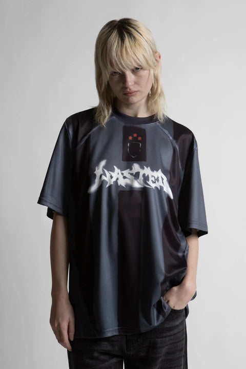Wasted Paris Spray Football Tee - Black / Stone