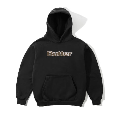 Butter Goods Ripstop Logo Applique Pullover Hoodie - Black