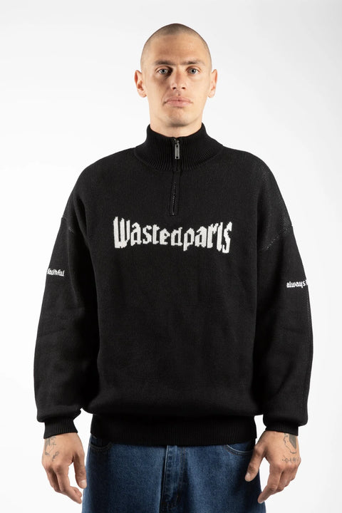 Wasted Paris United Trucker Sweater - Black