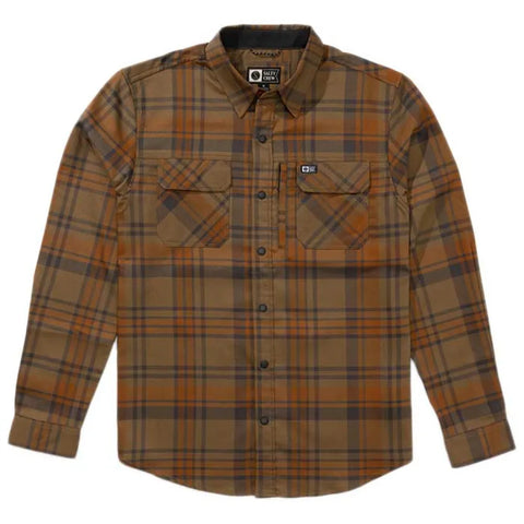 Salty Crew Fathom LS Tech Flannel Shirt - Dark Brown
