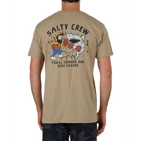Salty Crew Fish Fight Standard Tee - Khaki Heather