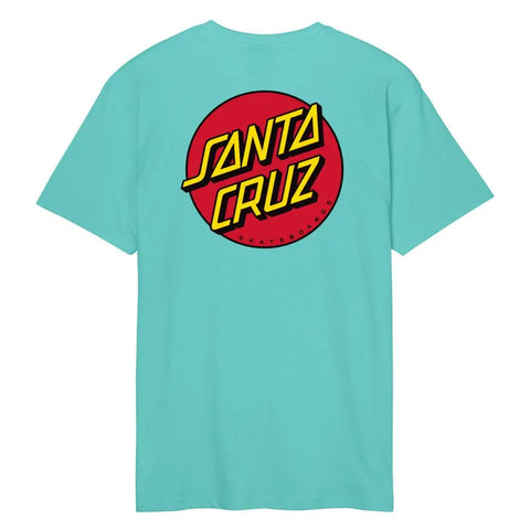 Santa Cruz Dot Chest Tee - Pool Blue