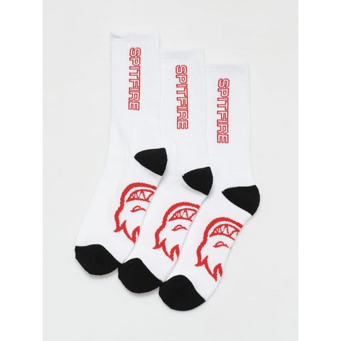 Spitfire Bighead Swirl Socks 3 Pack - Black / White / Red