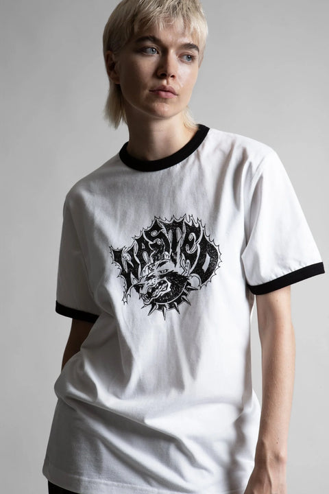 Wasted Paris Ringer Underdog Tee - White
