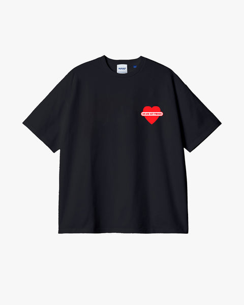 We Are Not Friends Union Love Boxy Heart Tee - Black