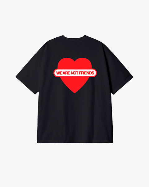 We Are Not Friends Union Love Boxy Heart Tee - Black