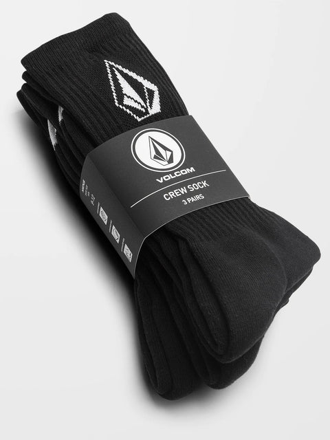 Volcom Full Stone Socks 3 Pack - Black